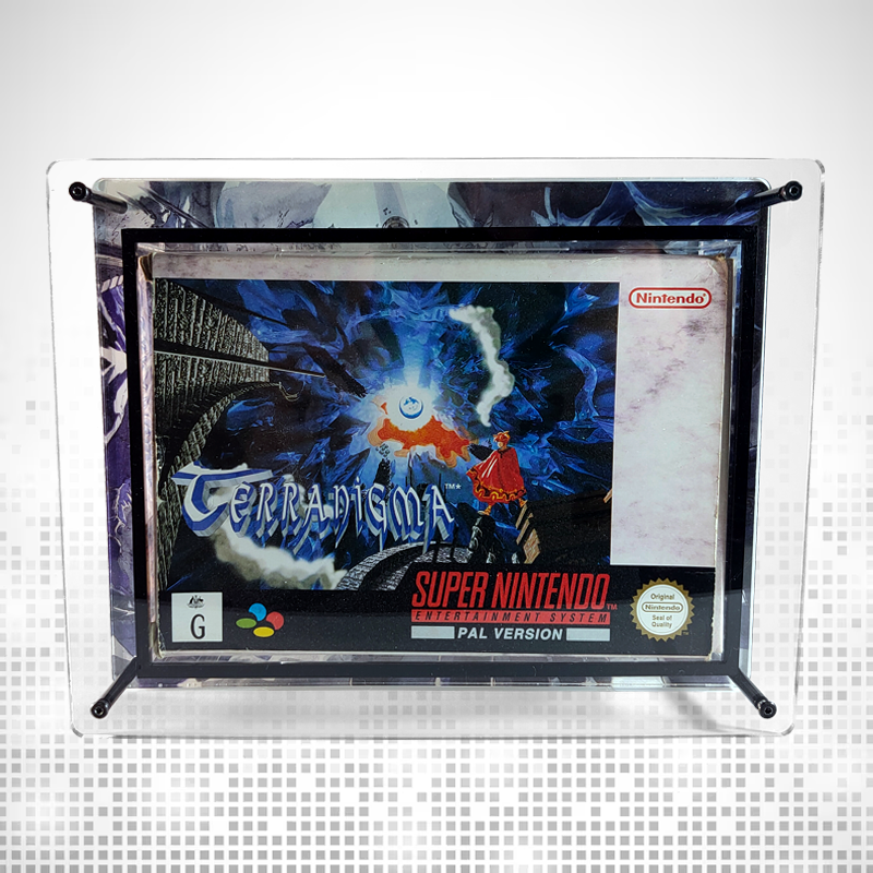 Acrylic Display Case for SNES/N64 Boxed Games with Extended Background Art